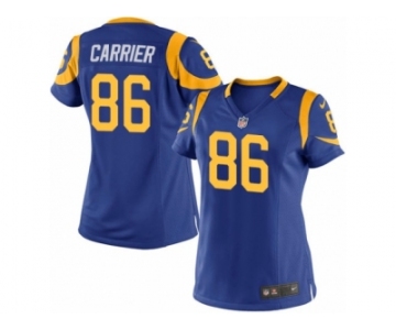 Women Nike Los Angeles Rams #86 Derek Carrier Game Royal Blue Alternate NFL Jersey