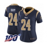 Women's Los Angeles Rams #24 Taylor Rapp Navy Blue Team Color Vapor Untouchable Limited Player 100th Season Football Jersey