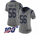 Women's Los Angeles Rams #56 Dante Fowler Jr Limited Gray Inverted Legend 100th Season Football Jersey