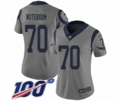 Women's Los Angeles Rams #70 Joseph Noteboom Limited Gray Inverted Legend 100th Season Football Jersey