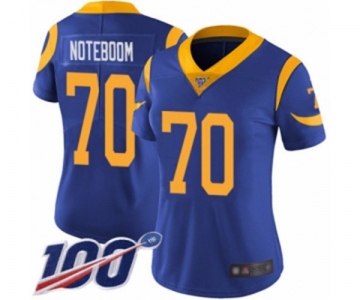Women's Los Angeles Rams #70 Joseph Noteboom Royal Blue Alternate Vapor Untouchable Limited Player 100th Season Football Jersey