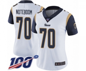 Women's Los Angeles Rams #70 Joseph Noteboom White Vapor Untouchable Limited Player 100th Season Football Jersey