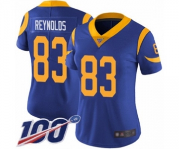 Women's Los Angeles Rams #83 Josh Reynolds Royal Blue Alternate Vapor Untouchable Limited Player 100th Season Football Jersey