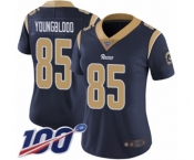 Women's Los Angeles Rams #85 Jack Youngblood Navy Blue Team Color Vapor Untouchable Limited Player 100th Season Football Jersey