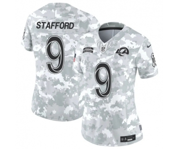 Women's Los Angeles Rams #9 Matthew Stafford 2024 F.U.S.E Arctic Camo Salute To Service Limited Stitched Football Jersey
