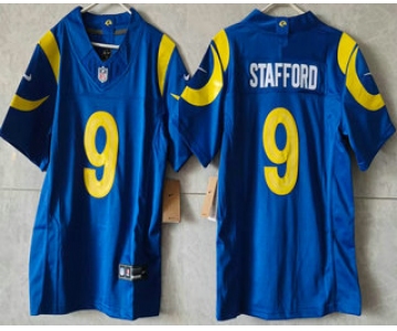 Women's Los Angeles Rams #9 Matthew Stafford Limited Blue FUSE Vapor Jersey