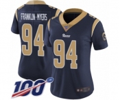 Women's Los Angeles Rams #94 John Franklin-Myers Navy Blue Team Color Vapor Untouchable Limited Player 100th Season Football Jersey