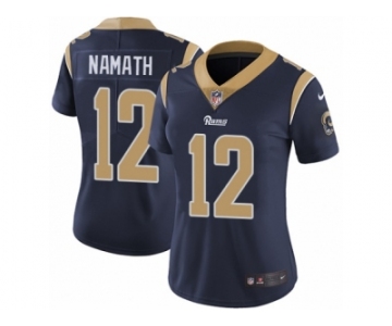 Women's Nike Los Angeles Rams #12 Joe Namath Vapor Untouchable Limited Navy Blue Team Color NFL Jersey
