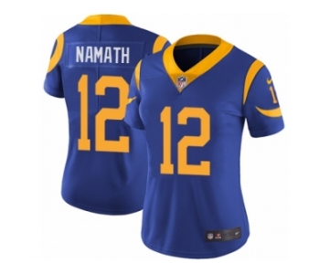 Women's Nike Los Angeles Rams #12 Joe Namath Vapor Untouchable Limited Royal Blue Alternate NFL Jersey