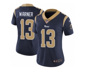 Women's Nike Los Angeles Rams #13 Kurt Warner Vapor Untouchable Limited Navy Blue Team Color NFL Jersey