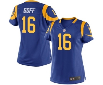 Women's Nike Los Angeles Rams #16 Jared Goff Royal Blue Alternate NFL Jersey