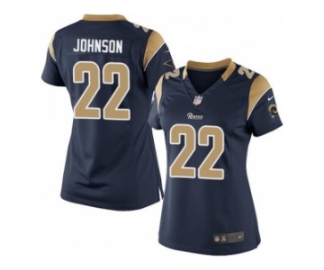 Women's Nike Los Angeles Rams #22 Trumaine Johnson Navy Blue Alternate Stitched NFL Jersey