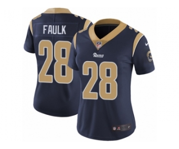 Women's Nike Los Angeles Rams #28 Marshall Faulk Vapor Untouchable Limited Navy Blue Team Color NFL Jersey
