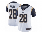 Women's Nike Los Angeles Rams #28 Marshall Faulk Vapor Untouchable Limited White NFL Jersey