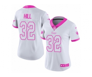 Women's Nike Los Angeles Rams #32 Troy Hill Limited White Pink Rush Fashion NFL Jersey