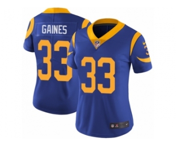 Women's Nike Los Angeles Rams #33 E.J. Gaines Vapor Untouchable Limited Royal Blue Alternate NFL Jersey