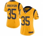 Women's Nike Los Angeles Rams #35 C.J. Anderson Limited Gold Rush Vapor Untouchable NFL Jersey