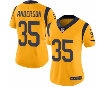 Women's Nike Los Angeles Rams #35 C.J. Anderson Limited Gold Rush Vapor Untouchable NFL Jersey