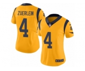 Women's Nike Los Angeles Rams #4 Greg Zuerlein Limited Gold Rush NFL Jersey