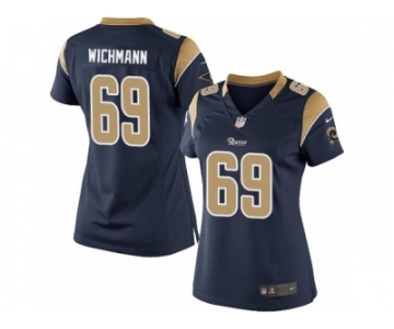 Women's Nike Los Angeles Rams #69 Cody Wichmann Limited Navy Blue Team Color NFL Jersey