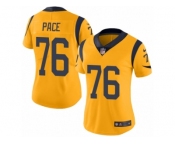 Women's Nike Los Angeles Rams #76 Orlando Pace Limited Gold Rush NFL Jersey
