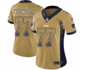 Women's Nike Los Angeles Rams #77 Andrew Whitworth Limited Gold Rush Drift Fashion NFL Jersey