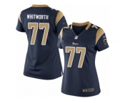 Women's Nike Los Angeles Rams #77 Andrew Whitworth Limited Navy Blue Team Color NFL Jersey