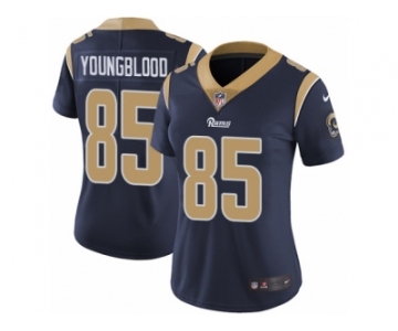 Women's Nike Los Angeles Rams #85 Jack Youngblood Vapor Untouchable Limited Navy Blue Team Color NFL Jersey