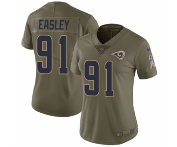 Women's Nike Los Angeles Rams #91 Dominique Easley Limited Olive 2017 Salute to Service NFL Jersey