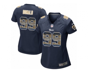 Women's Nike Los Angeles Rams #99 Aaron Donald Limited Navy Blue Strobe NFL Jersey