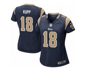 Women's Rams #18 Cooper Kupp Navy Blue Team Color Stitched NFL Elite Jersey