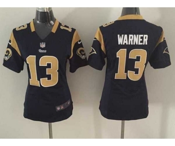 nike women nfl jerseys st. louis rams #13 warner blue[nike]