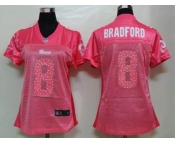 nike women nfl jerseys st. louis rams #8 bradford pink[2012 new]