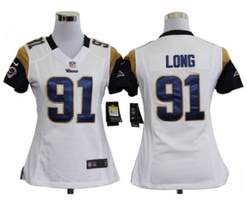 nike women nfl jerseys st. louis rams #91 long white[nike]