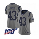 Youth Los Angeles Rams #43 John Johnson Limited Gray Inverted Legend 100th Season Football Jersey