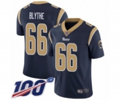 Youth Los Angeles Rams #66 Austin Blythe Navy Blue Team Color Vapor Untouchable Limited Player 100th Season Football Jersey