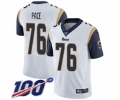 Youth Los Angeles Rams #76 Orlando Pace White Vapor Untouchable Limited Player 100th Season Football Jersey