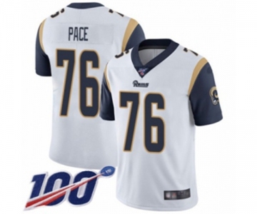 Youth Los Angeles Rams #76 Orlando Pace White Vapor Untouchable Limited Player 100th Season Football Jersey
