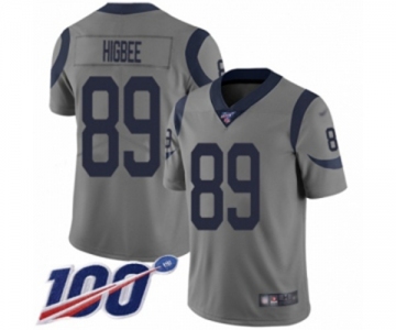 Youth Los Angeles Rams #89 Tyler Higbee Limited Gray Inverted Legend 100th Season Football Jersey