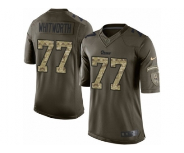 Youth Nike Los Angeles Rams #77 Andrew Whitworth Limited Green Salute to Service NFL Jersey