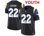 Youth los angeles rams #22 blake corum midnight blue 2025 f.u.s.e. “rivalries” vapor limited stitched football jersey Youth los angeles rams #22 blake corum midnight blue 2025 f.u.s.e. “rivalries” vapor limited stitched football jersey