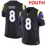 Youth los angeles rams #8 jared verse midnight blue 2025 f.u.s.e. “rivalries” vapor limited football stitched jersey Youth los angeles rams #8 jared verse midnight blue 2025 f.u.s.e. “rivalries” vapor limited football stitched jersey