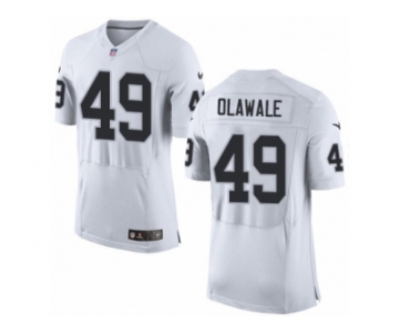 Men's Nike Oakland Raiders #49 Jamize Olawale Elite White NFL Jersey