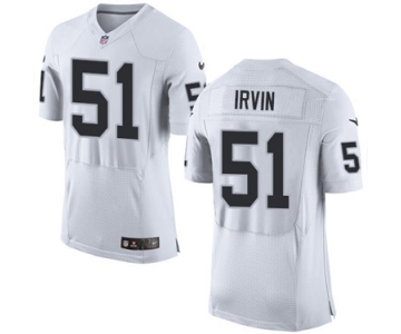 Men's Nike Oakland Raiders #51 Bruce Irvin Elite White NFL Jersey