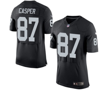 Men's Nike Oakland Raiders #87 Dave Casper Elite Black Team Color NFL Jersey