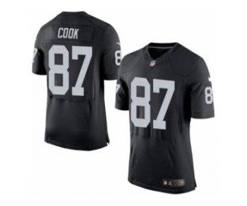 Men's Nike Oakland Raiders #87 Jared Cook Elite Black Team Color NFL Jersey