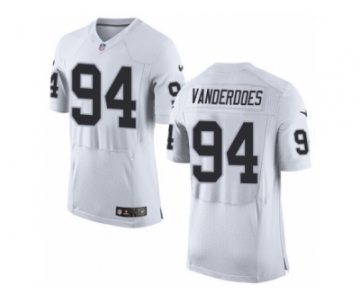 Men's Nike Oakland Raiders #94 Eddie Vanderdoes Elite White NFL Jersey