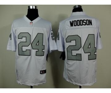 nike nfl jerseys oakland raiders #24 woodson white[Elite grey number]