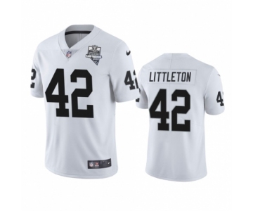 Las Vegas Raiders #42 Cory Littleton White 2020 Inaugural Season Vapor Limited Jersey