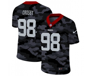 Men New Nike Oakland Raiders #98 Crosby 2020 Nike 2ndCamo Salute to Service Limited